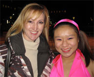 Jennifer Wu poses with Coach Shanyn after passing her Junior Moves-in -the-Field Test.