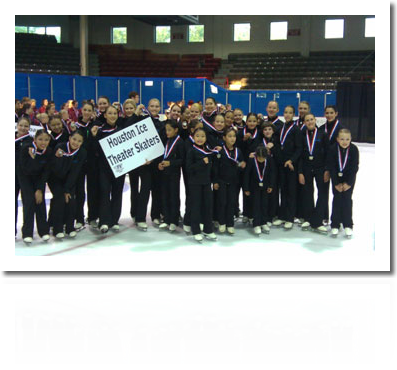 SILVER MEDALIST Houston Ice Theatre Skaters (HITS) TEAM as they received their medals in Troy, MI