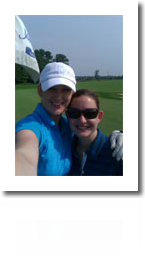 Coach Shanyn and Coach Dorothy relax for a round of golf prior to the beginning of the competition practice sessions!
